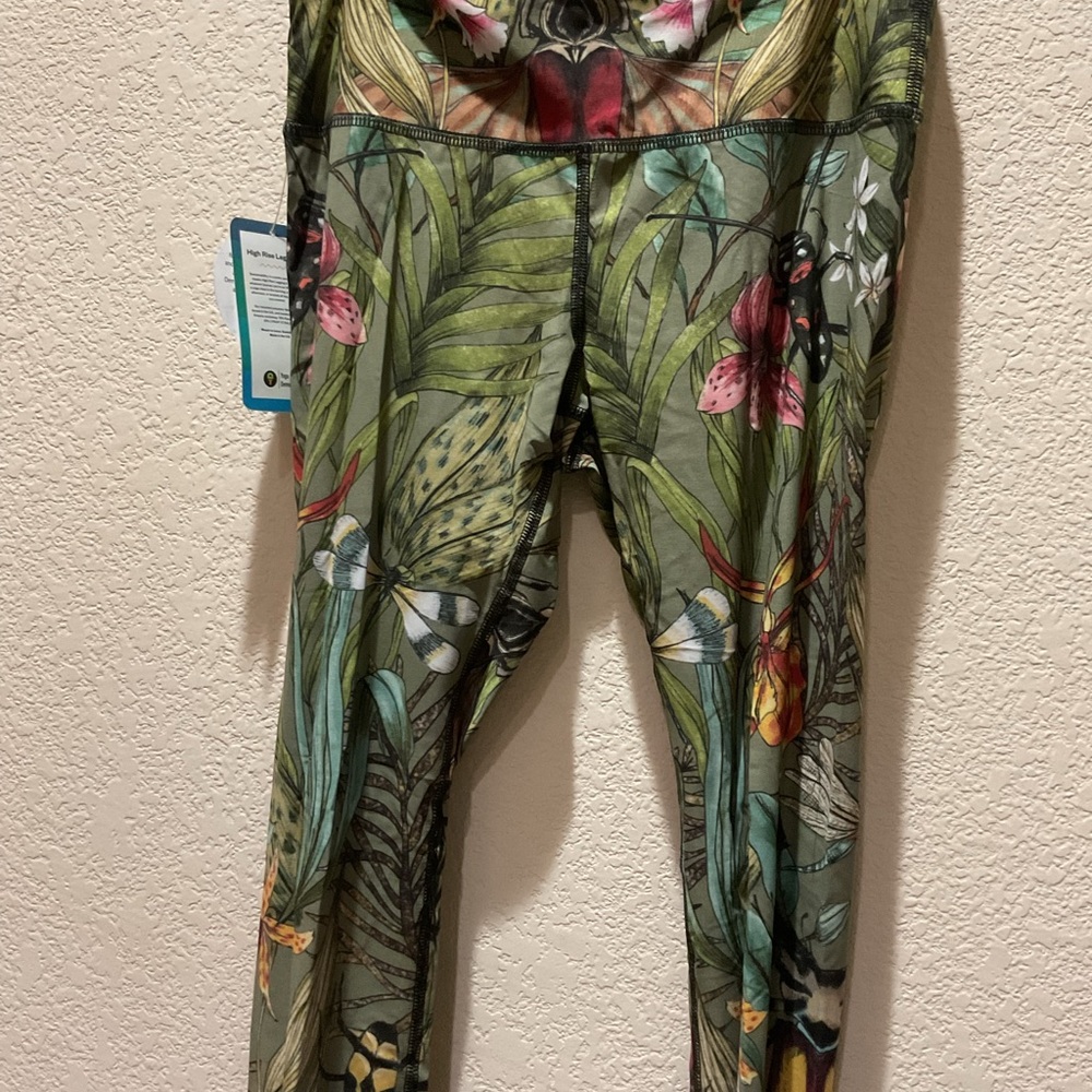 Yoga Democracy Floral High-Waisted Leggings- NWT - Picture 4 of 4